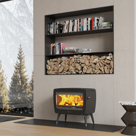 Dovre Vintage 50 Black Wood Fireplace - Image 3
