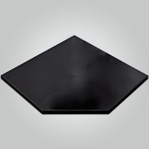 Matte Black Tile Corner Wall Hearth 1425 x 1425