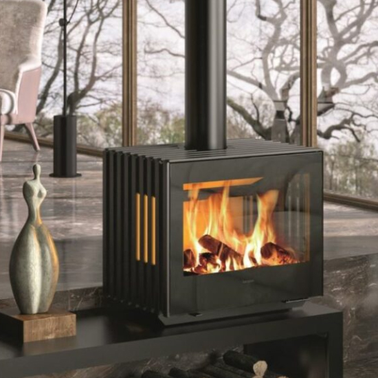 Hergom Glance Modular Freestanding Wood Heater (Includes heat shield)