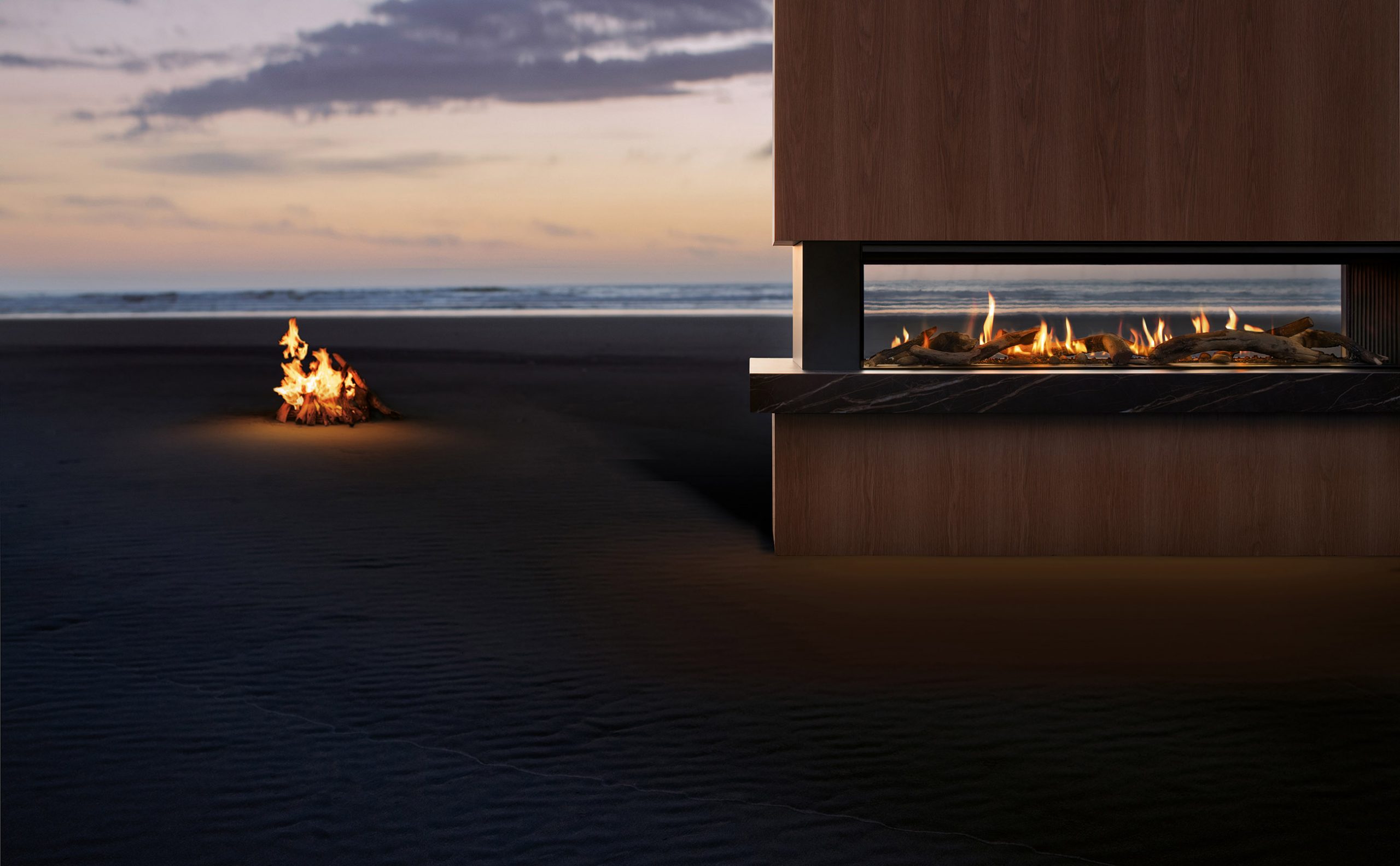 Rinnai LS 1500 Gas Fire - Double Sided (includes engine & log set)