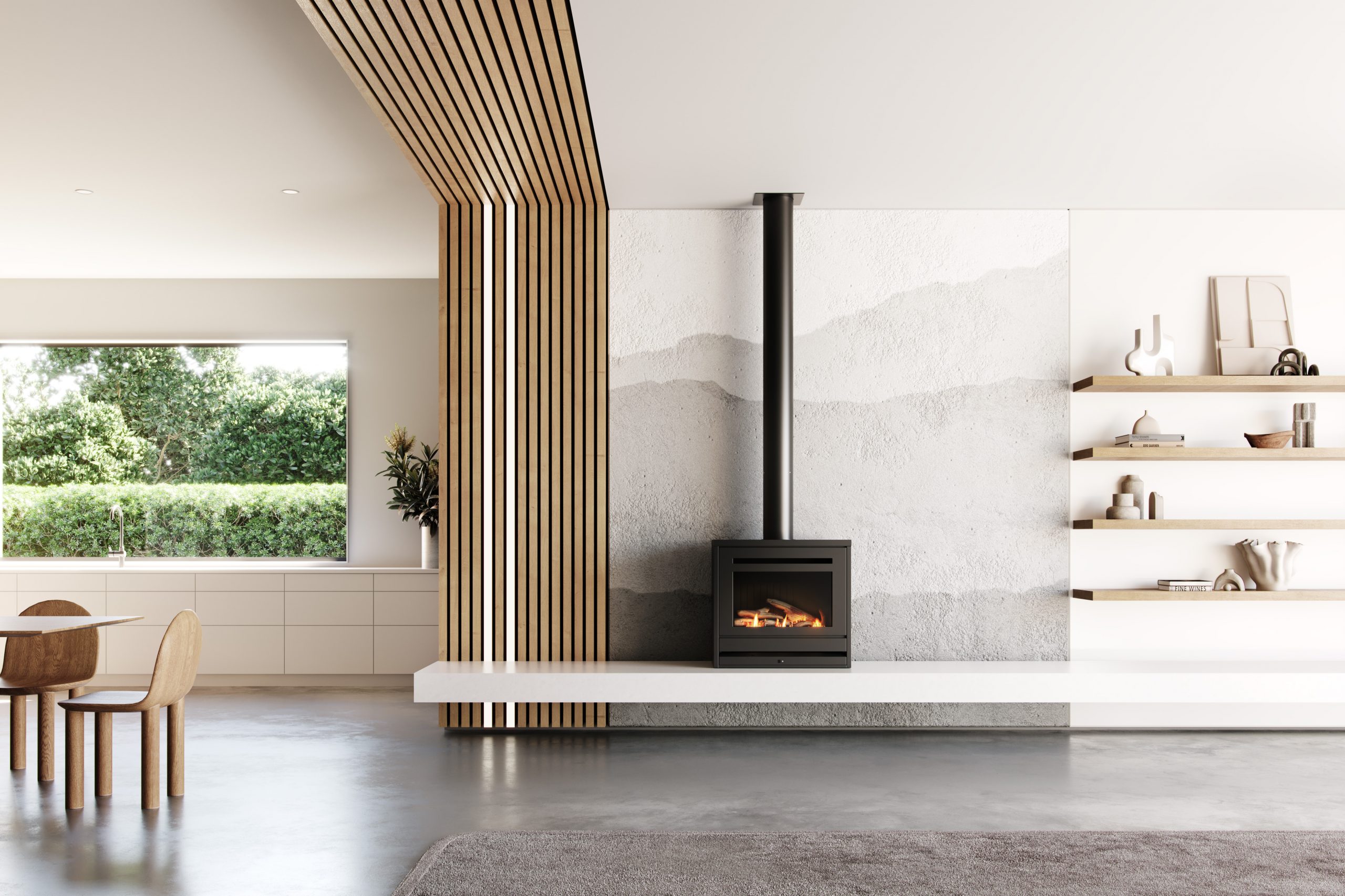 Rinnai SS850 Gas Fire Freestanding (includes engine & black fascia, ZC Box, not including flue) - Image 2
