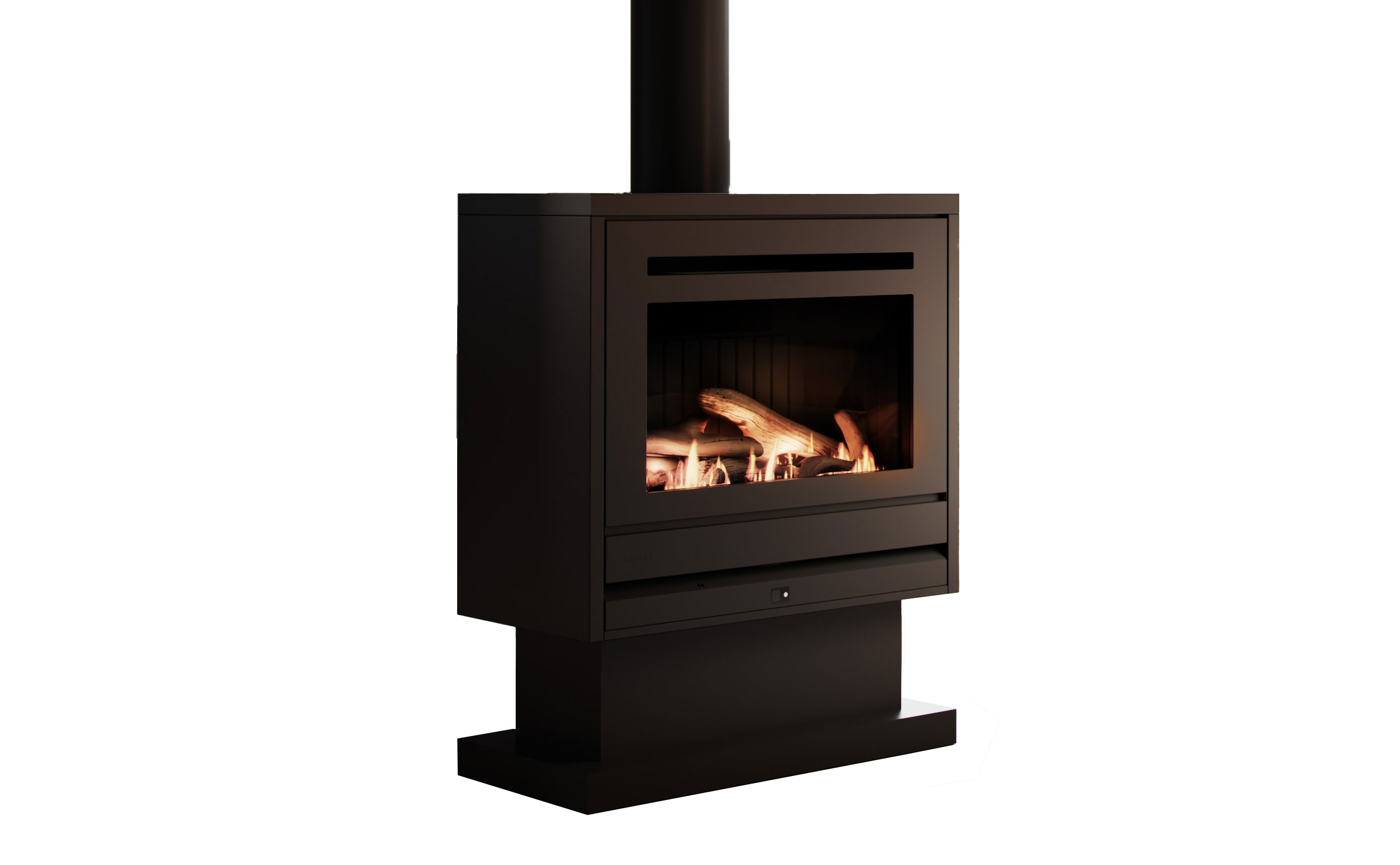 Rinnai SS850 Gas Fire Freestanding (includes engine & black fascia, ZC Box, not including flue)