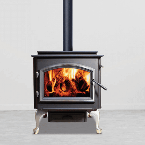Quadra-Fire 5700 Step Top (includes arch black door handles,queen anne black legs)