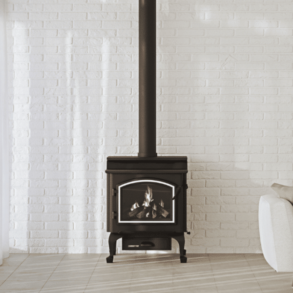 Quadra-Fire 4300 Step Top (Includes black arch door, black queen anne legs)