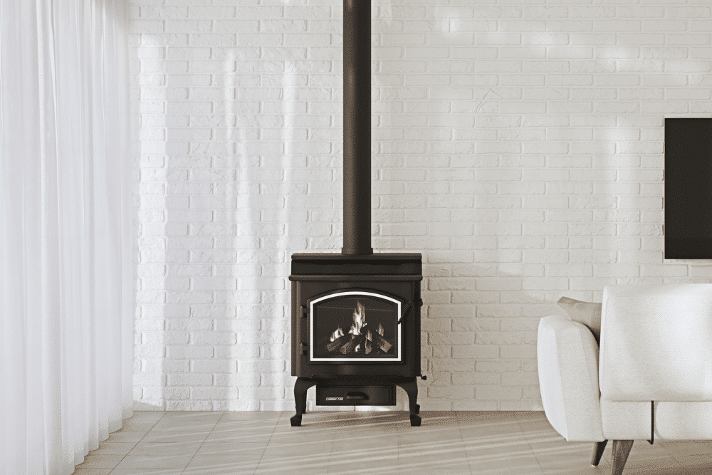Quadra-Fire 4300 Step Top (Includes black arch door, black queen anne legs)