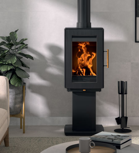 Hergóm Glow Wood Fireplace Pedestal (Includes heat shield)